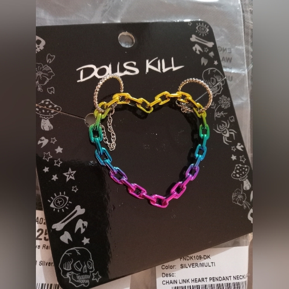 Dolls Kill Jewelry - Dolls Kill Rainbow Heart Pendant Necklace (NWT)